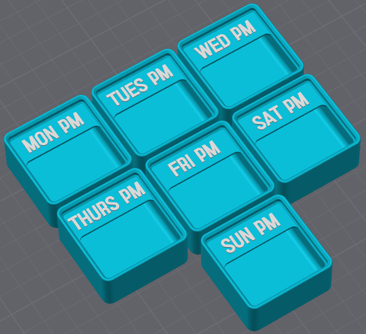 Miniatura 5 do modelo 3D Gridfinity customizable stackable medicine bins