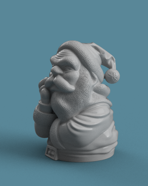 Thinking Santa Claus Bust
