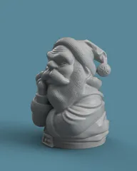 Thinking Santa Claus Bust