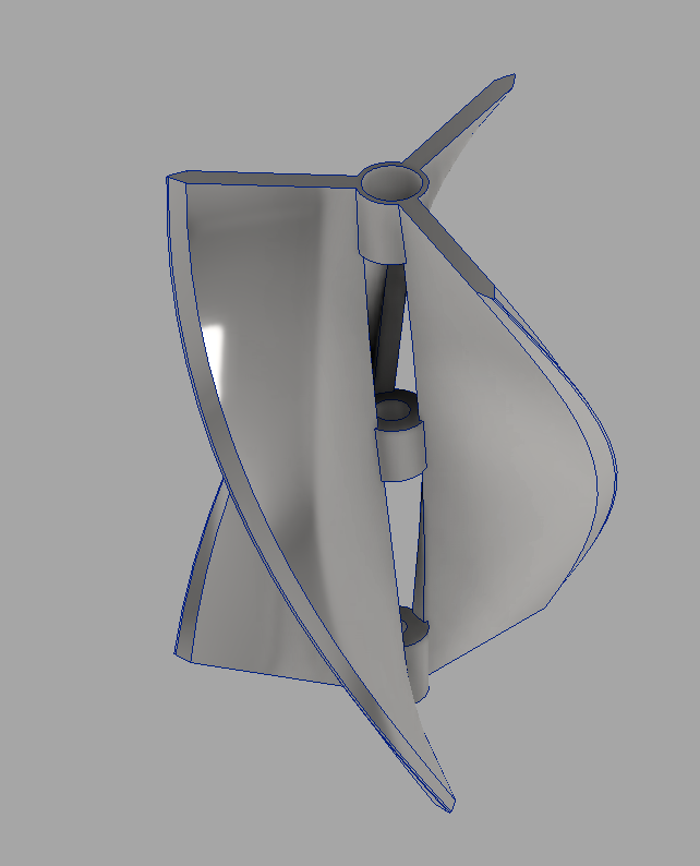 Hélice / Rotor de Eje Vertical (Turbina Eólica) / Vertical Axis Wind Turbine (VAWT) Rotor