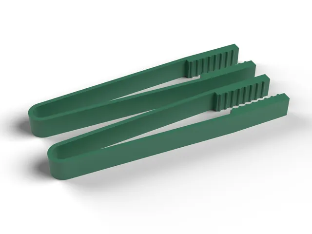 Tea Bag Squeezer Tongs - One-Piece Spring Tongs with Ribbed Pads, No Hinge, No Supports (OpenSCAD)