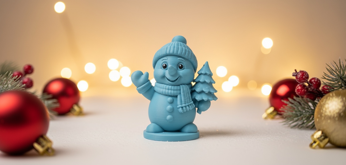 Waving Snowman with Mini Tree Christmas Figure