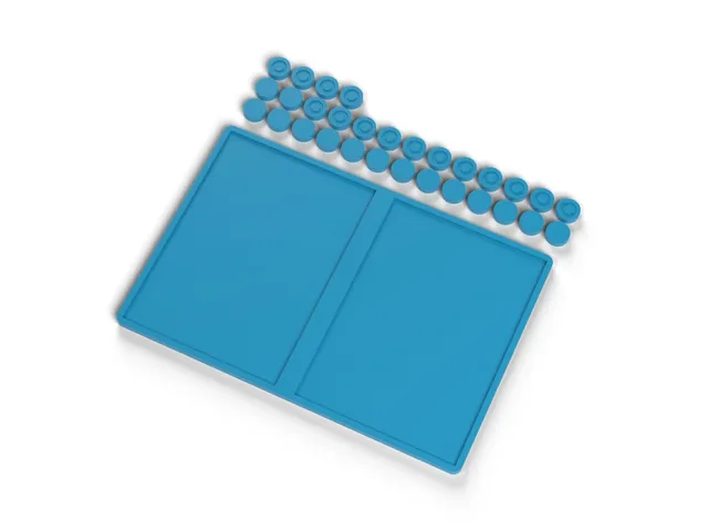 Backgammon Travel Set - Compact Board and 30 Checkers on One Plate, No Supports (OpenSCAD)
