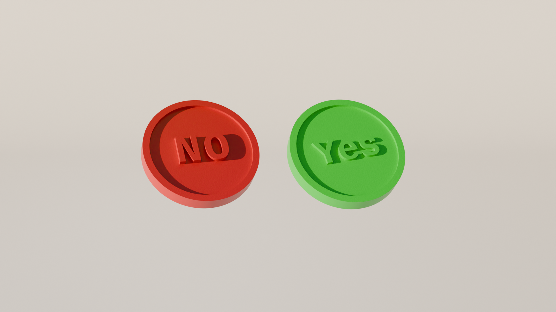 Double Sided Decision Coin (Yes/No), fast print
