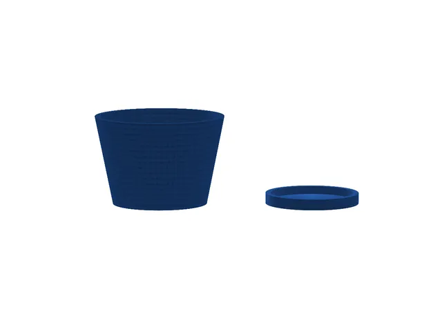 Modern Ribbed Planter Pot with Saucer — Support-Free