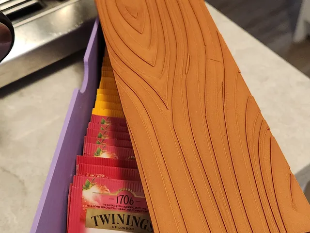Tea Bag Container with Wood Grain Lid
