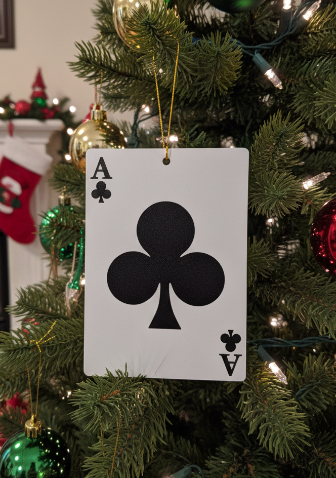 Clubs Playing Cards Christmas Tree Ornaments