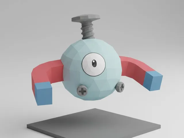 #081 Magnemite – Low Poly Pokémon