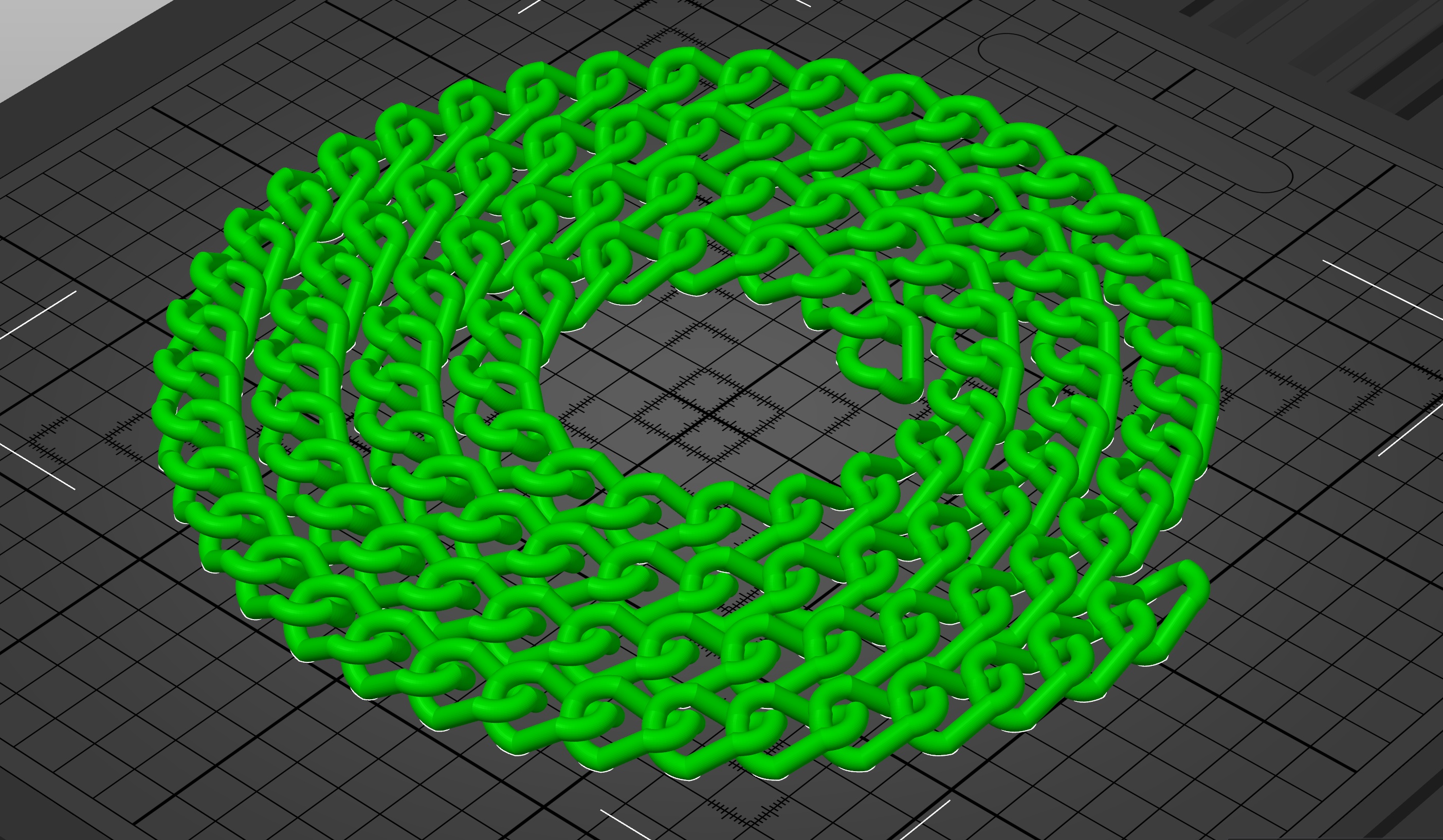 Print in place chain with cuban links