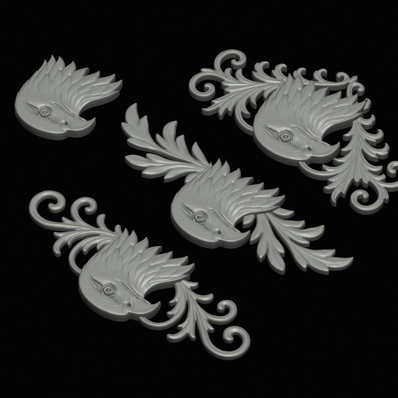 relief set falcon animal symbol model by Artman | Download free STL ...