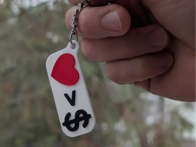 Love Over Money - Keychain