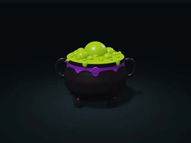 Witch Cauldron Storage Box with Bubble Lid | Halloween Organizer
