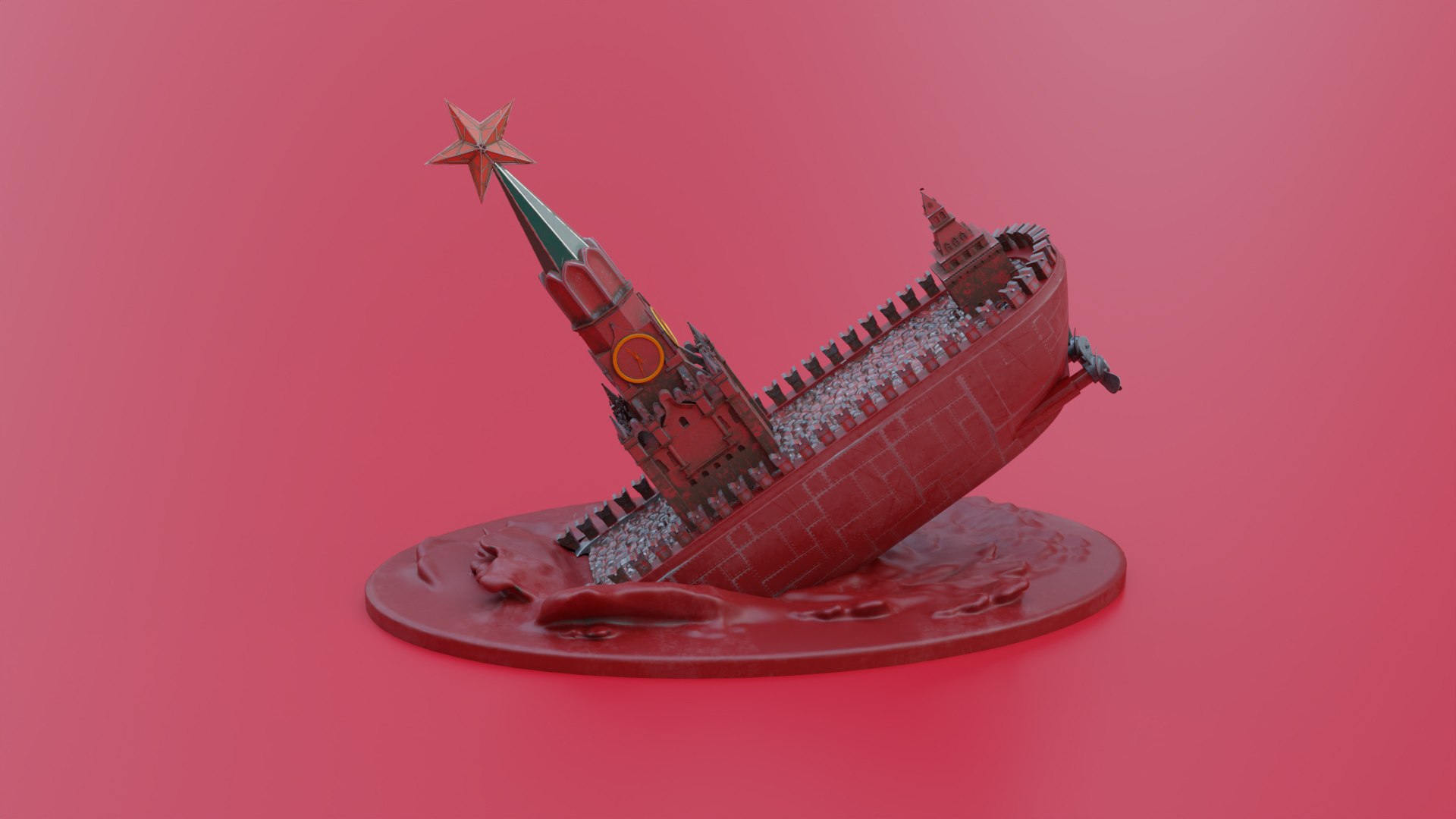 Sinking russian warship