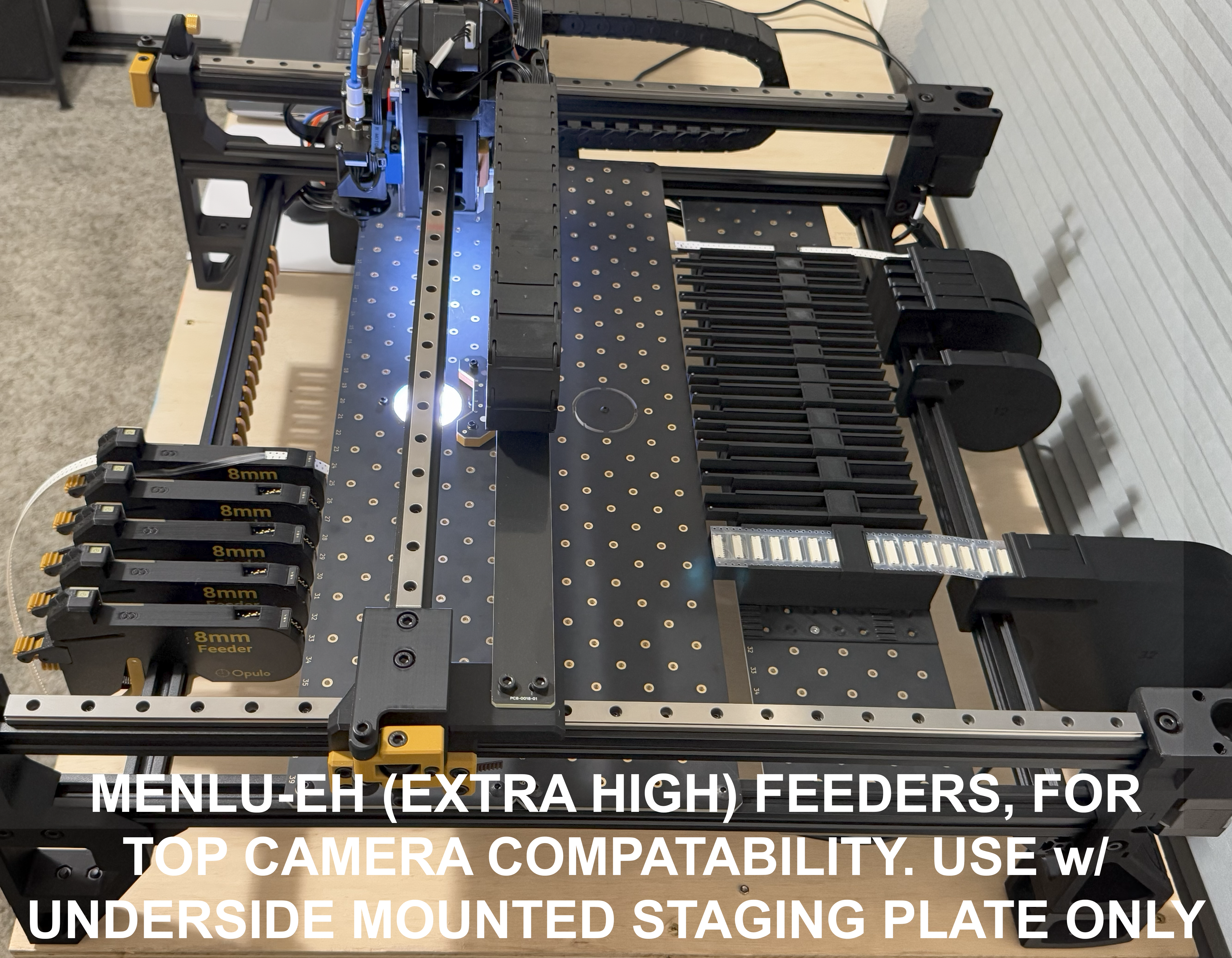 Menlu 8mm to 32mm Strip Feeder + Magazines + Discard Bin for LumenPnP