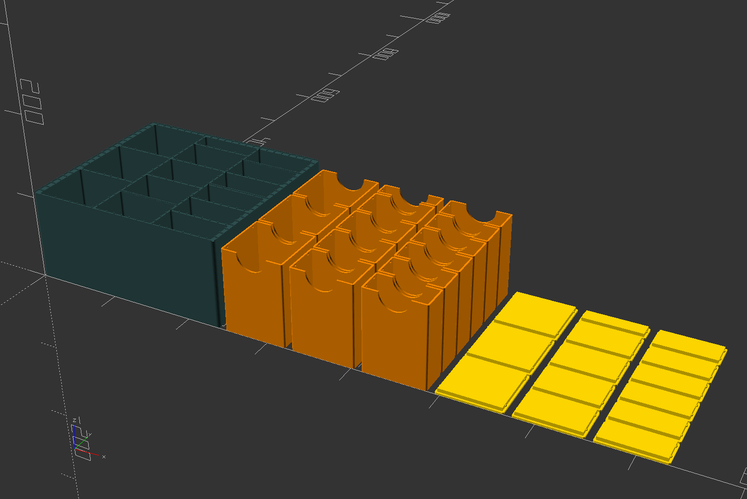 Miniatura 5 do modelo 3D GridStack Deck Box — Customizable TCG Storage