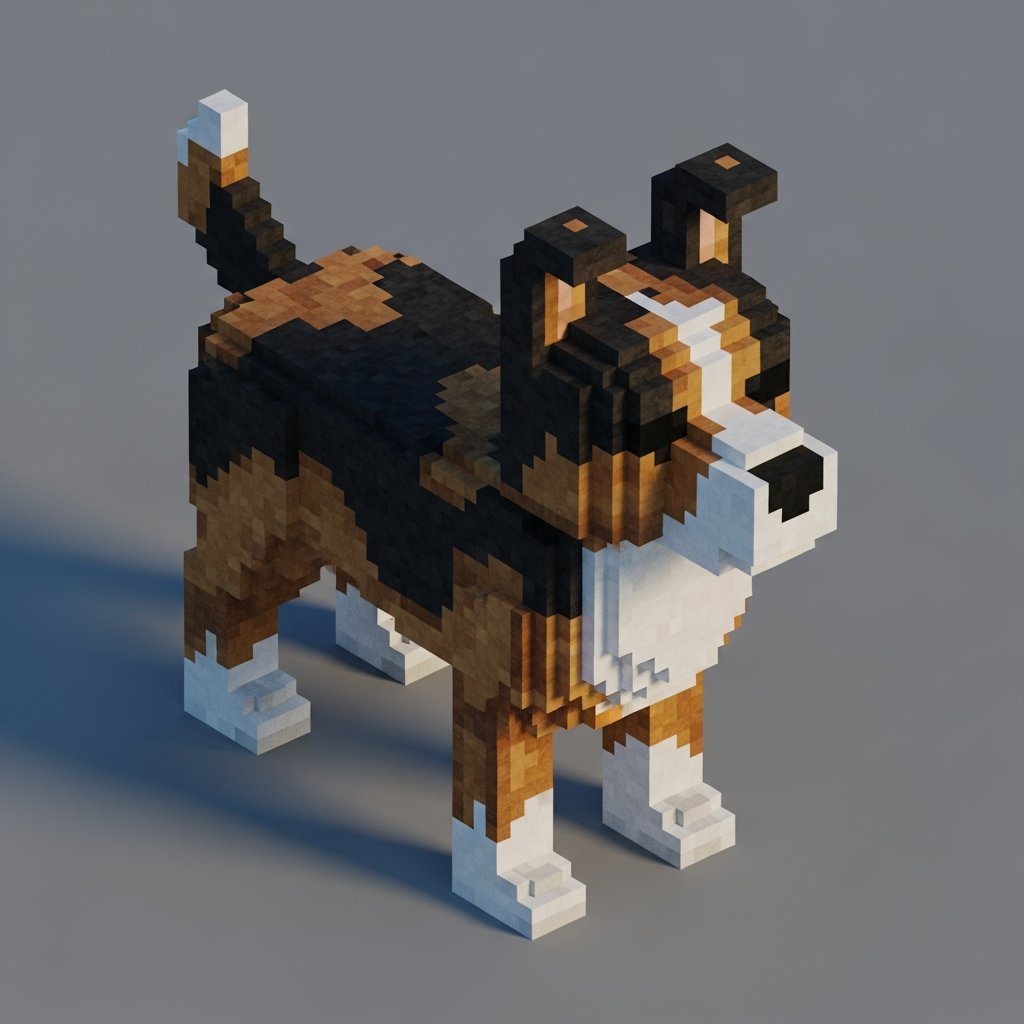 Pixel Art Dog – Retro Voxel Style Decor & Toy