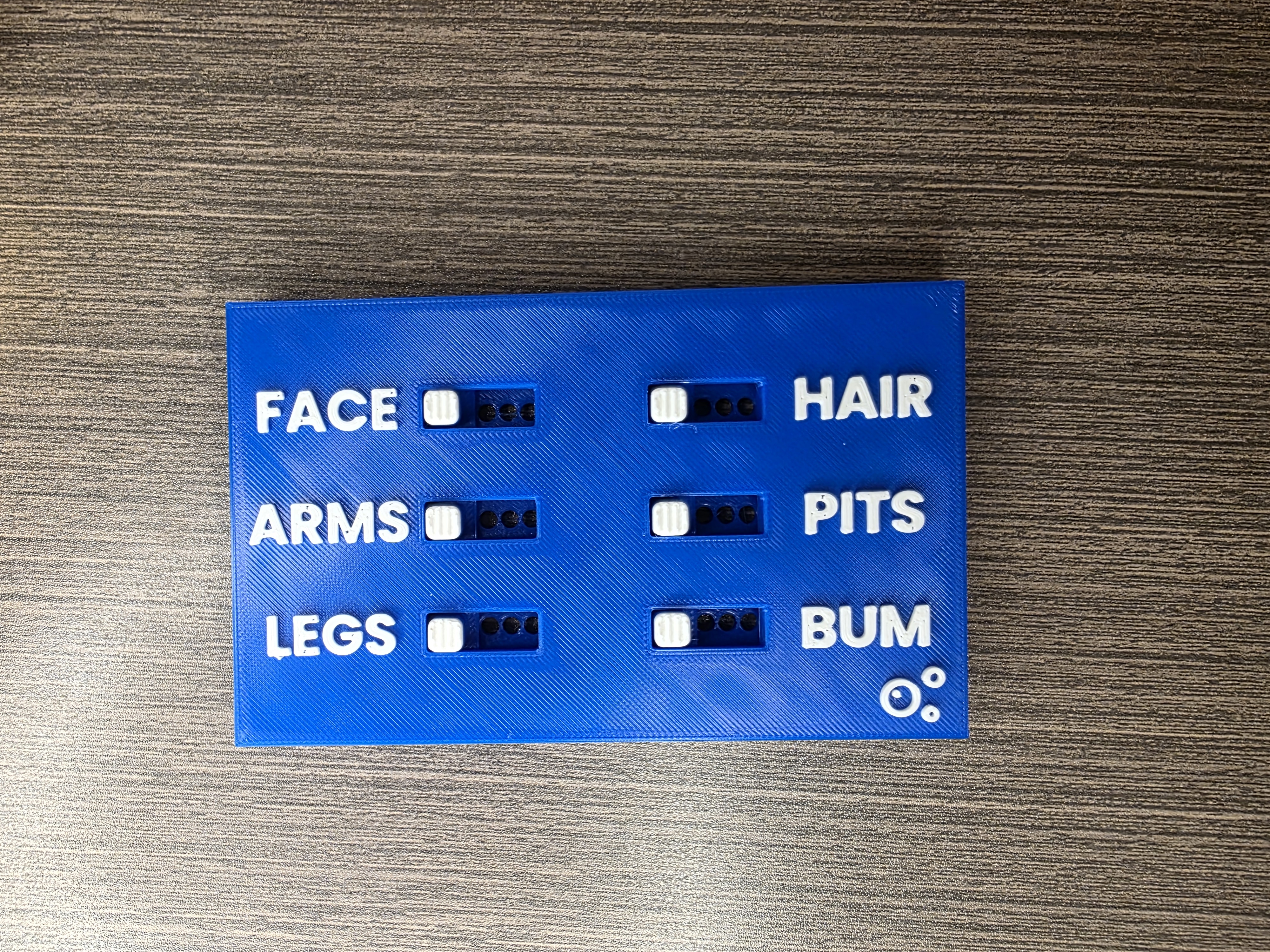 ADHD / Autism / AuDHD Shower Checklist – 6-Toggle Physical Reminder Board for Body Washing Routine