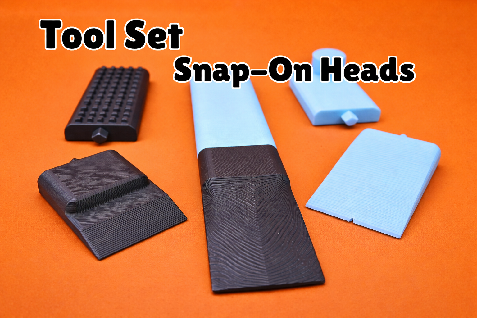 Tool Set with Snap-On Heads (Interchangeable Heads!) - Fast Printing 3D model