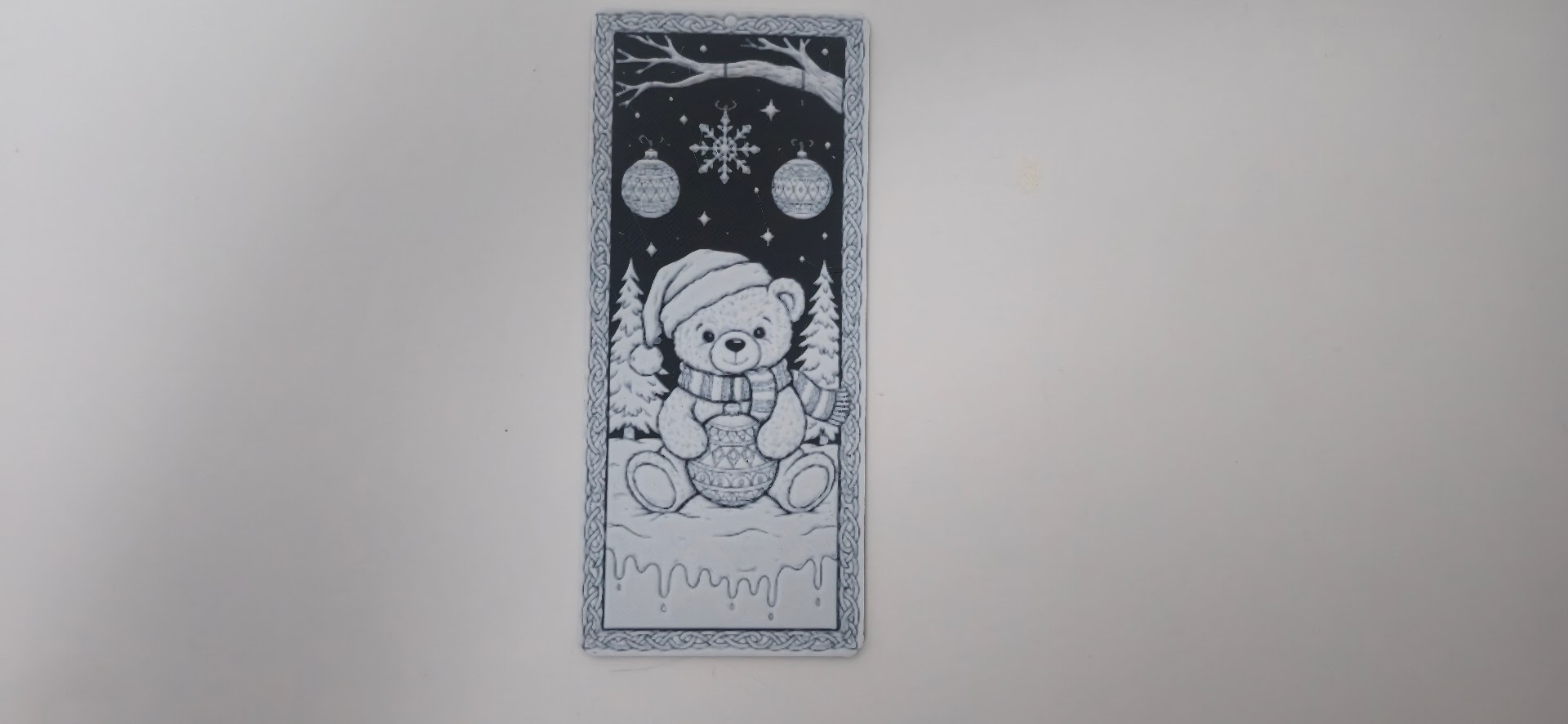 Cute Teddy Bear Winter Christmas Bookmark