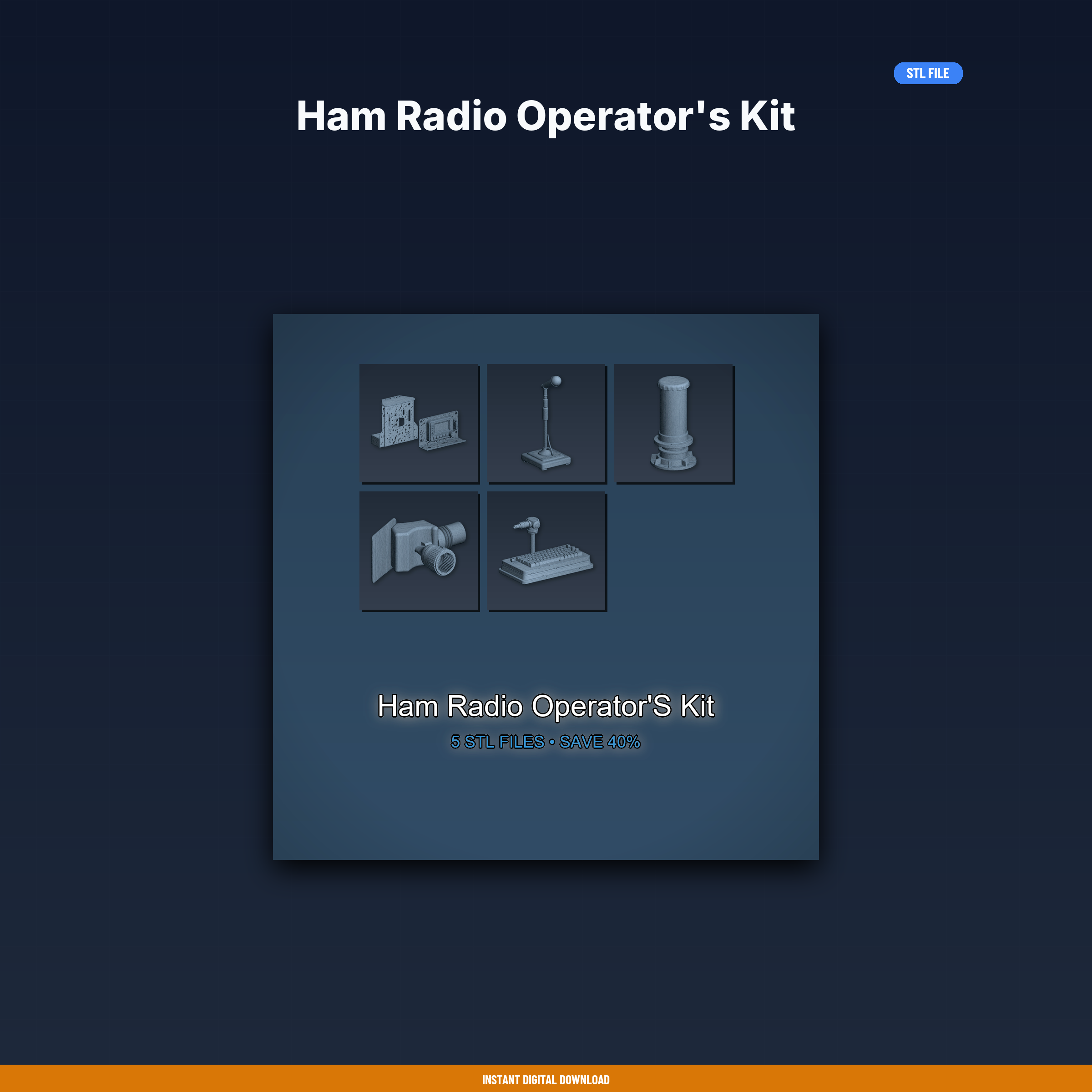 Ham Radio Operator's Kit - 5-Model STL Bundle