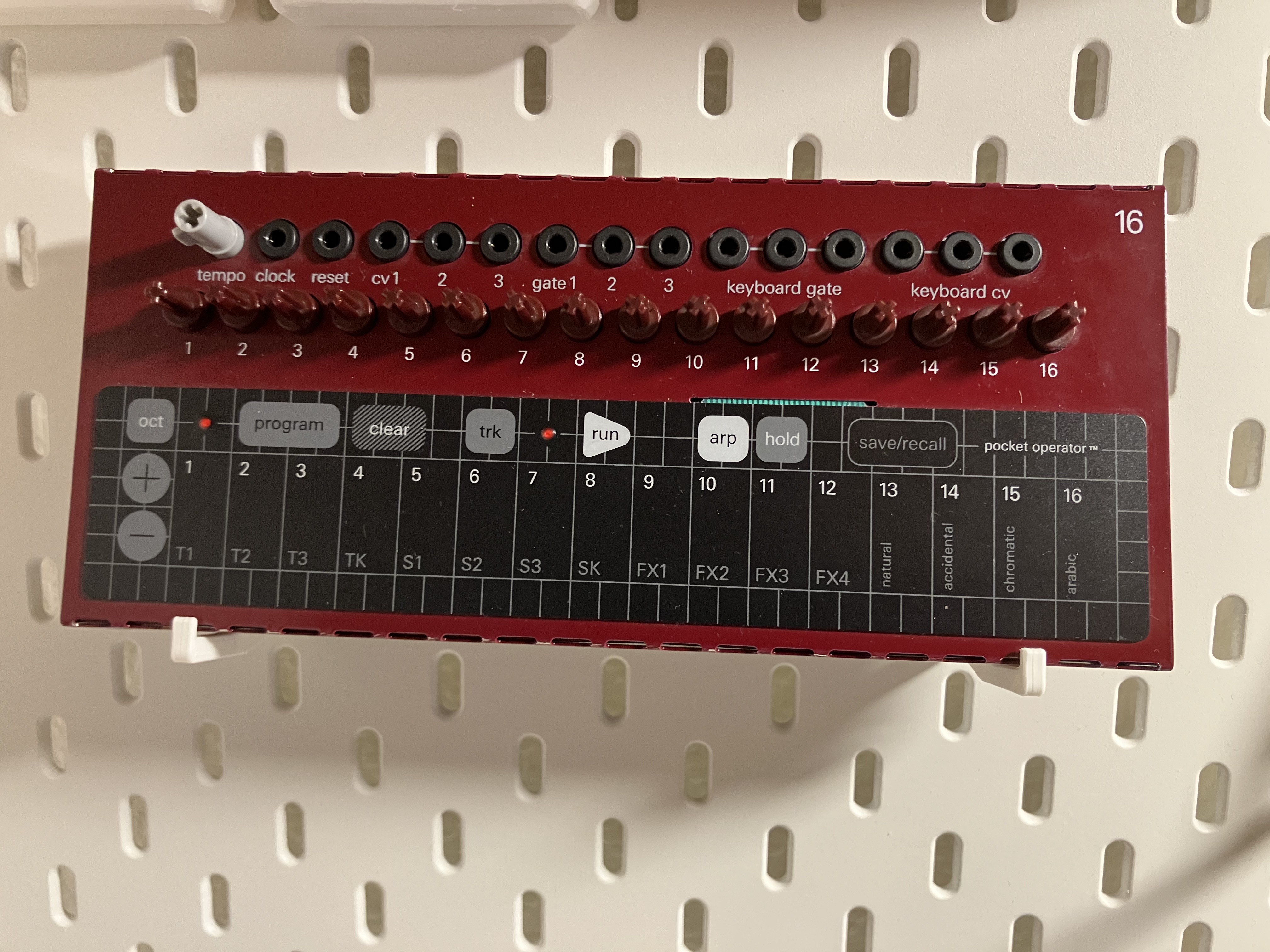 Ikea Skadis holder for Teenage Engineering PO Modular 16 3D model