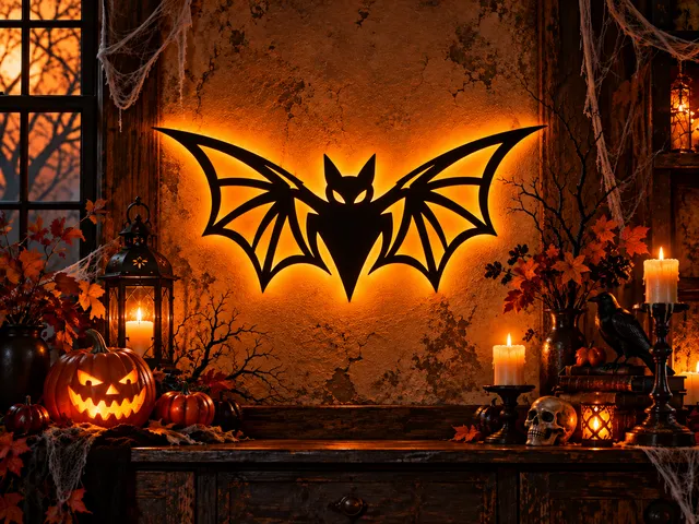 Halloween Bat Wall Art – Spooky Flying Bat Decoration