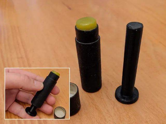 Lip balm tube push rod