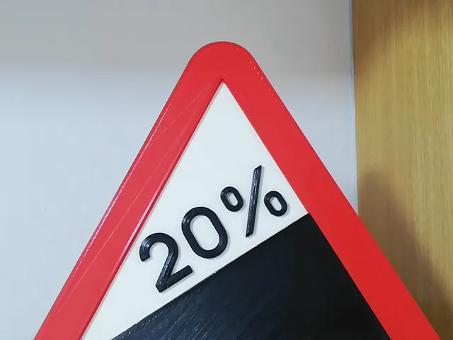 20% Gradient Road Sign - Cycling Wall Art