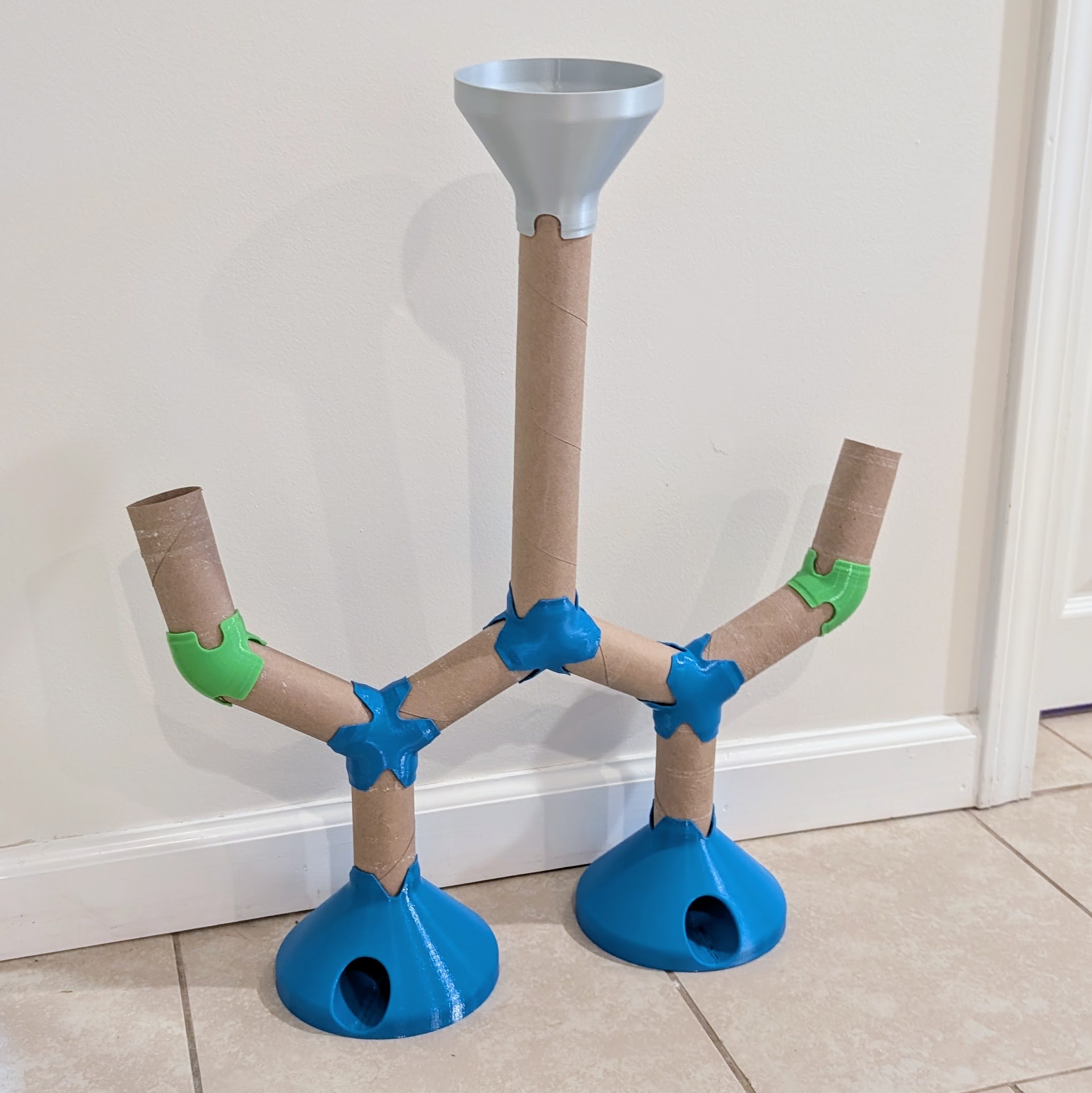 Tube Ball Run Connectors - uses old toilet paper tubes!