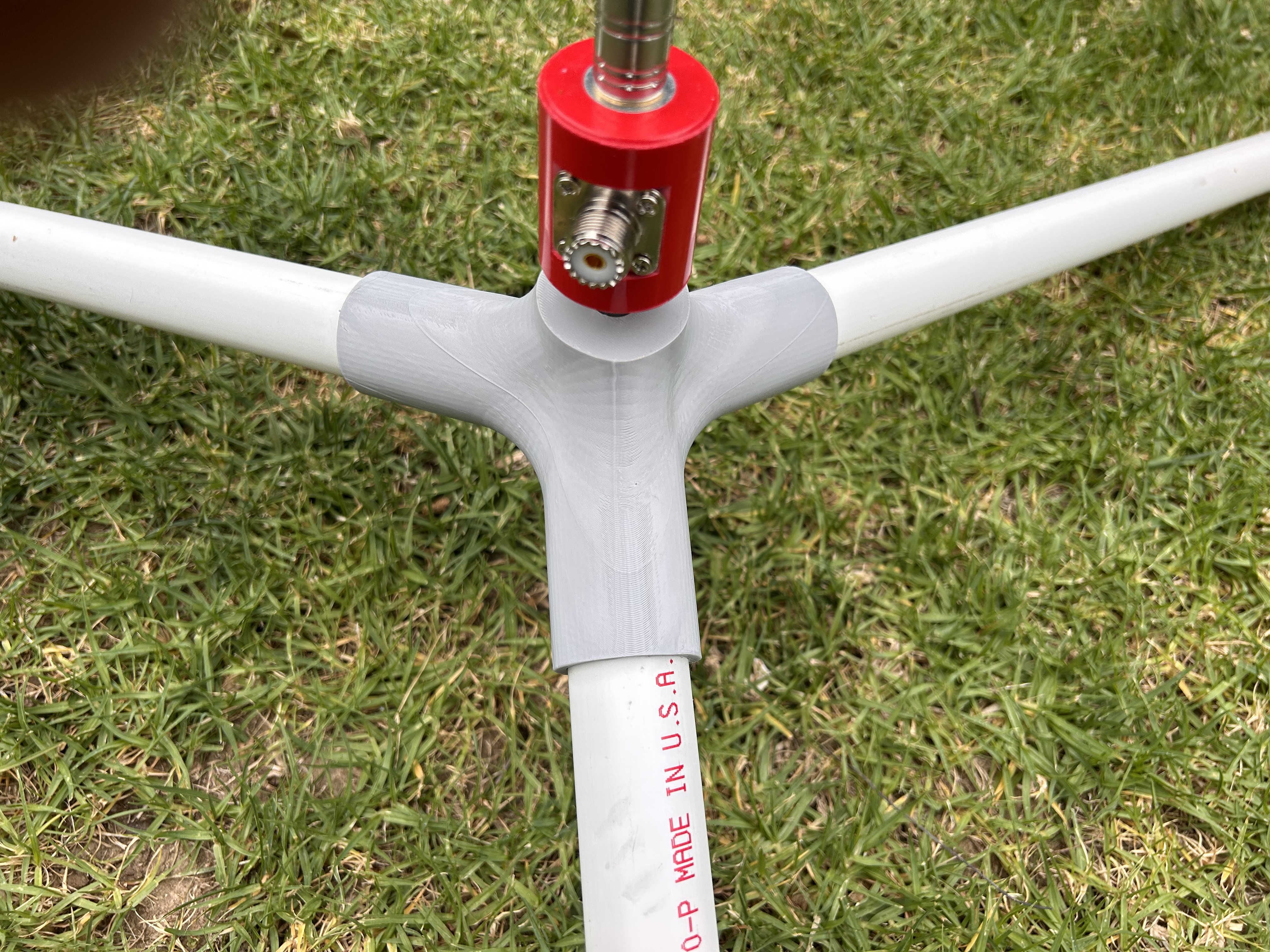 Tripod for ground stake vertical ham antennas