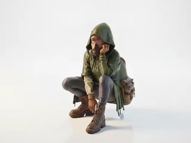 Hooded Figure with Mask Female Statue 3D Printable