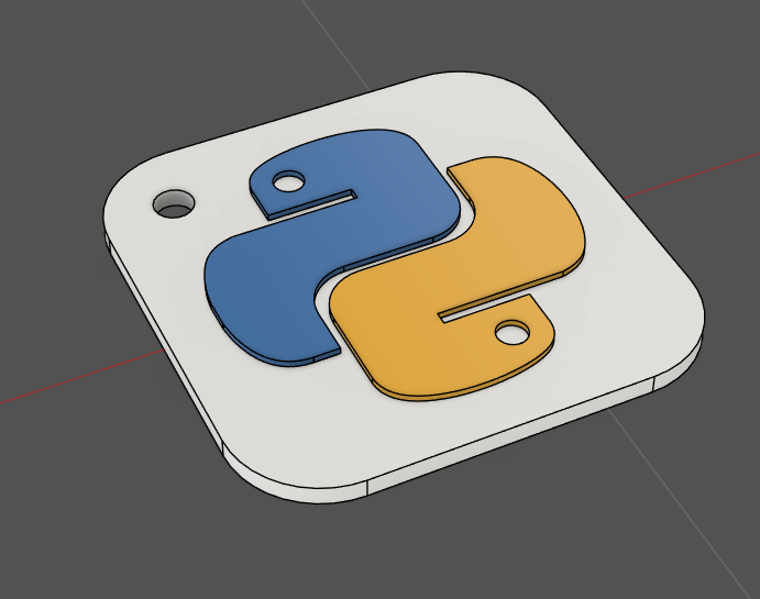 Miniatura 3 do modelo 3D python logo keychain