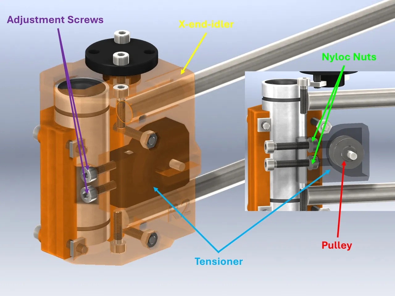 MK4 and muscled MK3 X-Axis Belt Tensioner by Daniel Vitanza