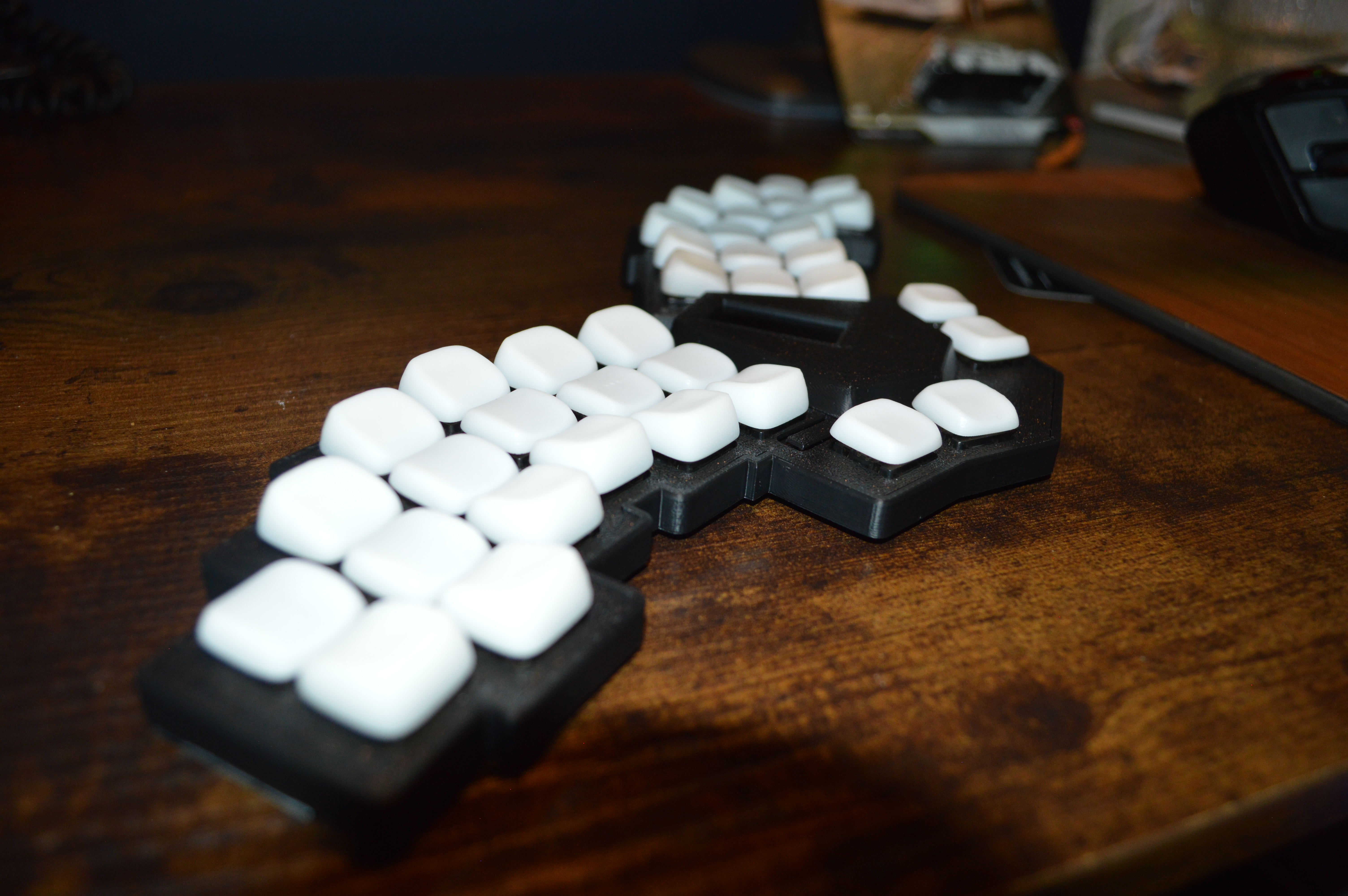 Hephaestes38, an ergonomic, 38 key low profile bluetooth keyboard.