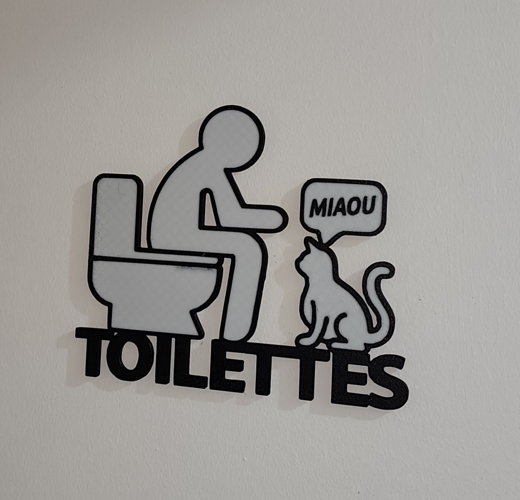 Panneau de porte WC avec chat – « MIAOU »