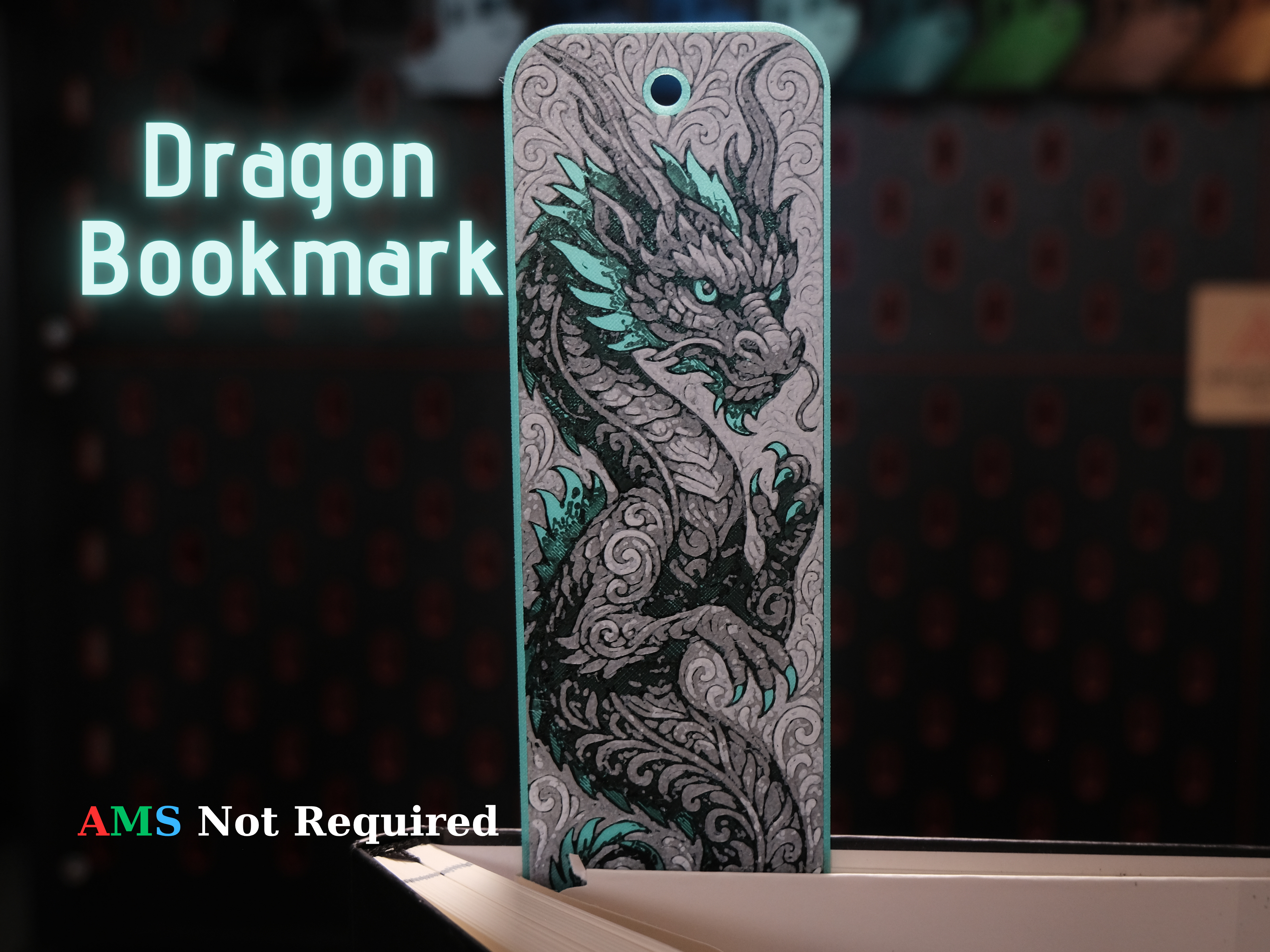 Ornamental Dragon - Hueforge Bookmark