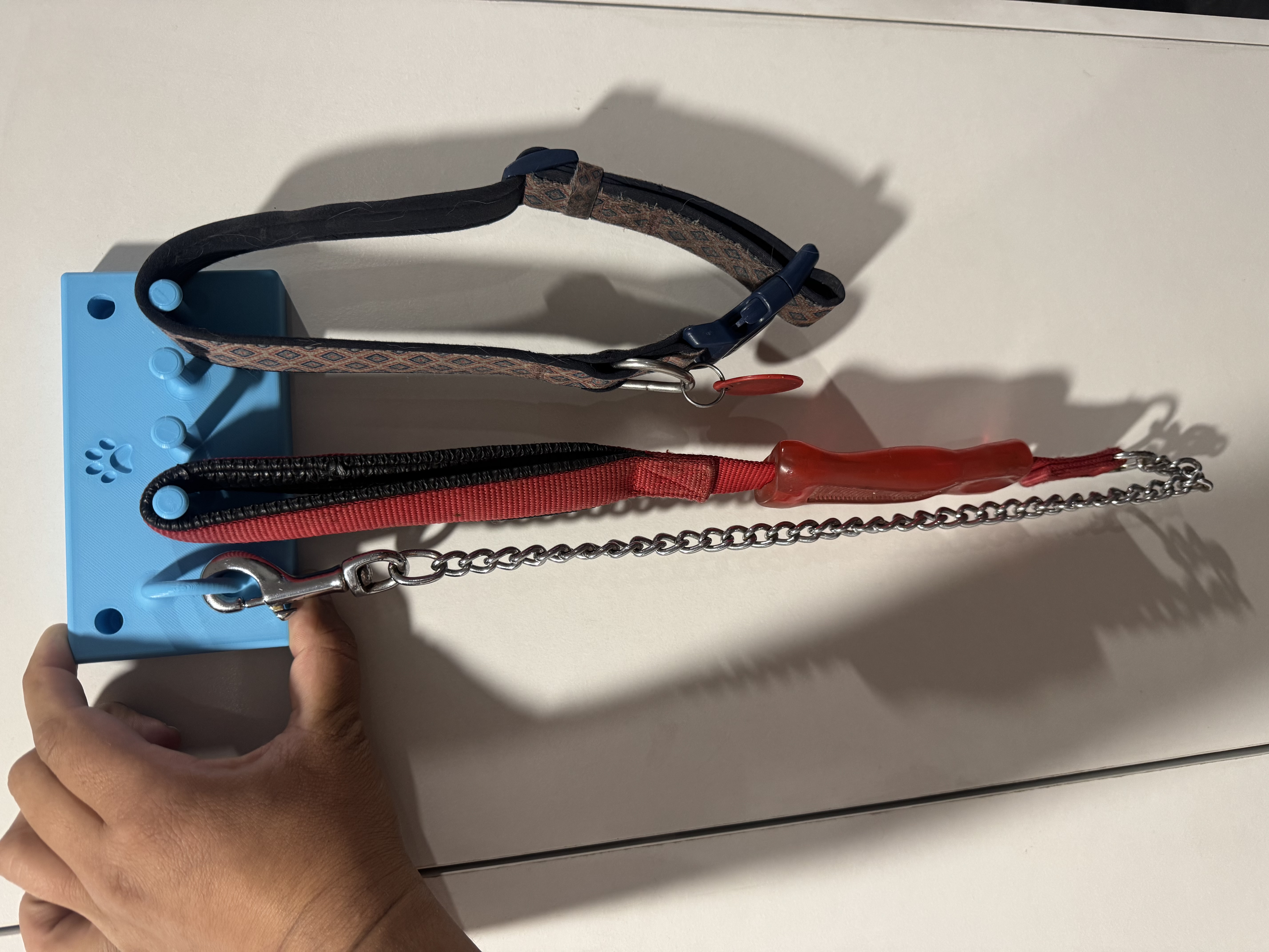 Dog Leash and Collar Wall Hanger with Snap Hook Loop