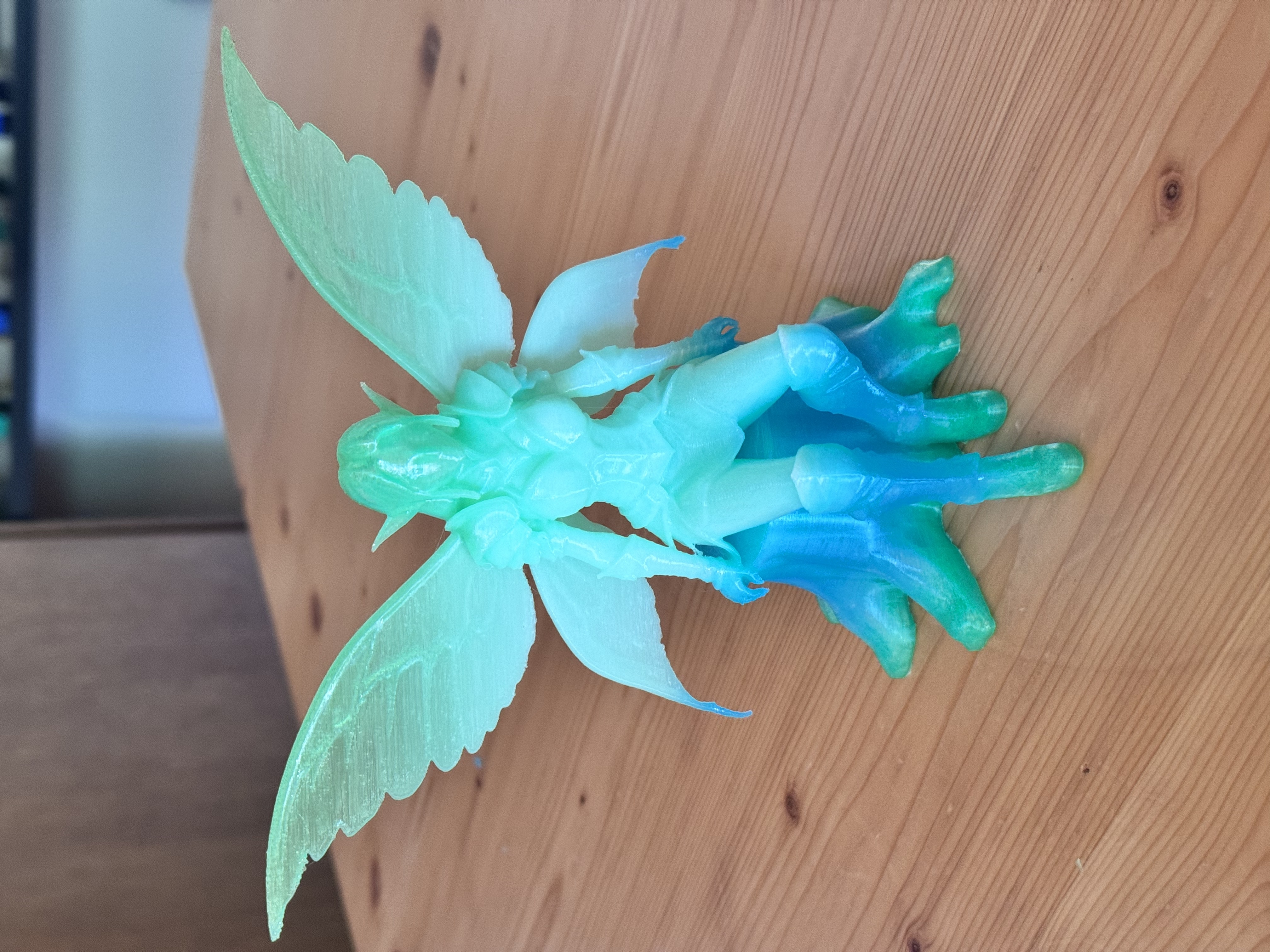 Sitting Armored Fairy on Tree Stump