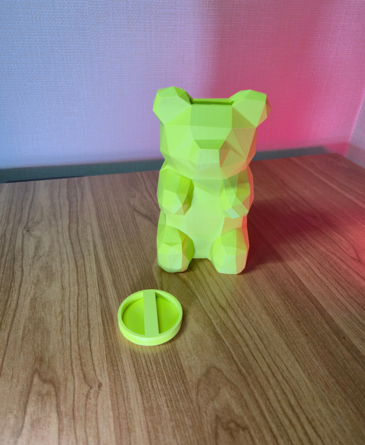 Low Poly Gummy Bear Piggy Ban 3D model