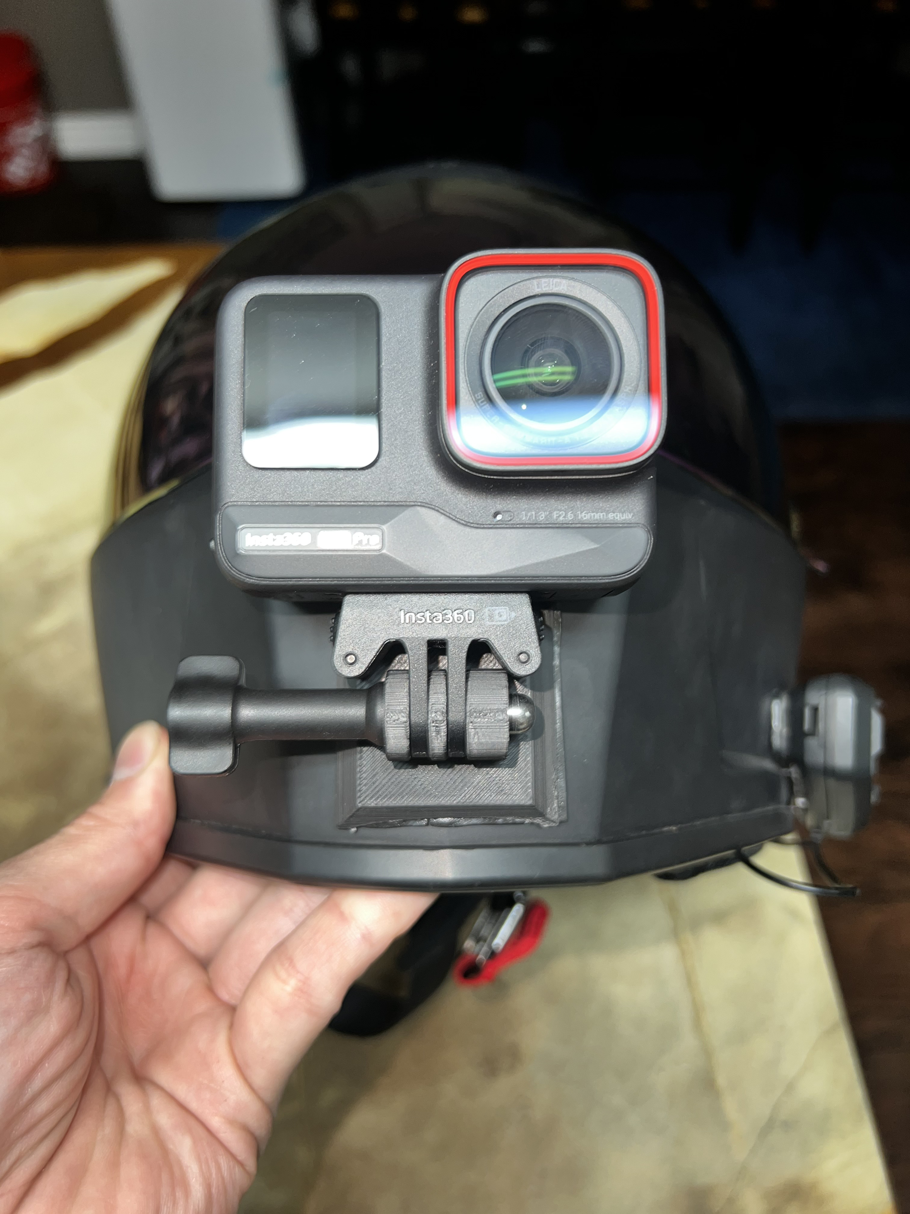 Gopro mount with curve for helmets