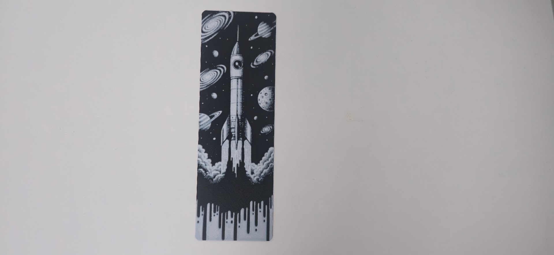 Rocket Ship Launching Outer Space Bookmark