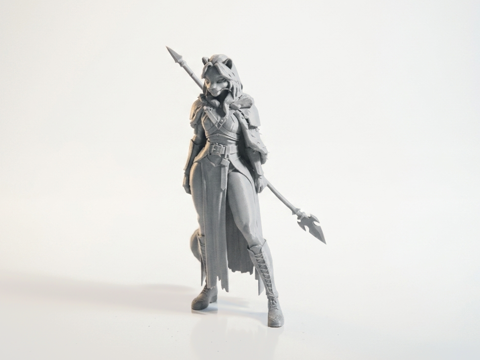 Wildcat Lady Warrior Figurine Female 3D Printable