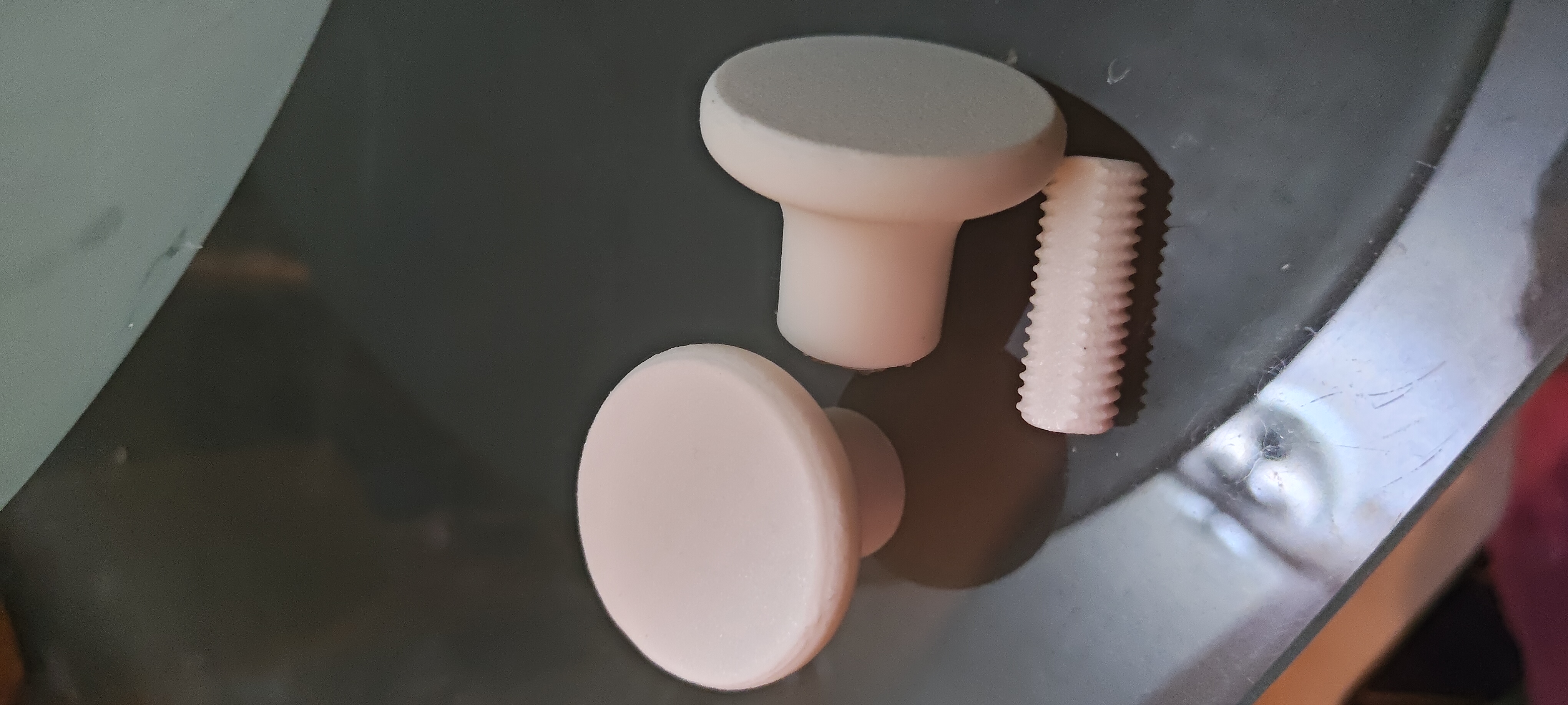 Glass door knobs and threaded pin