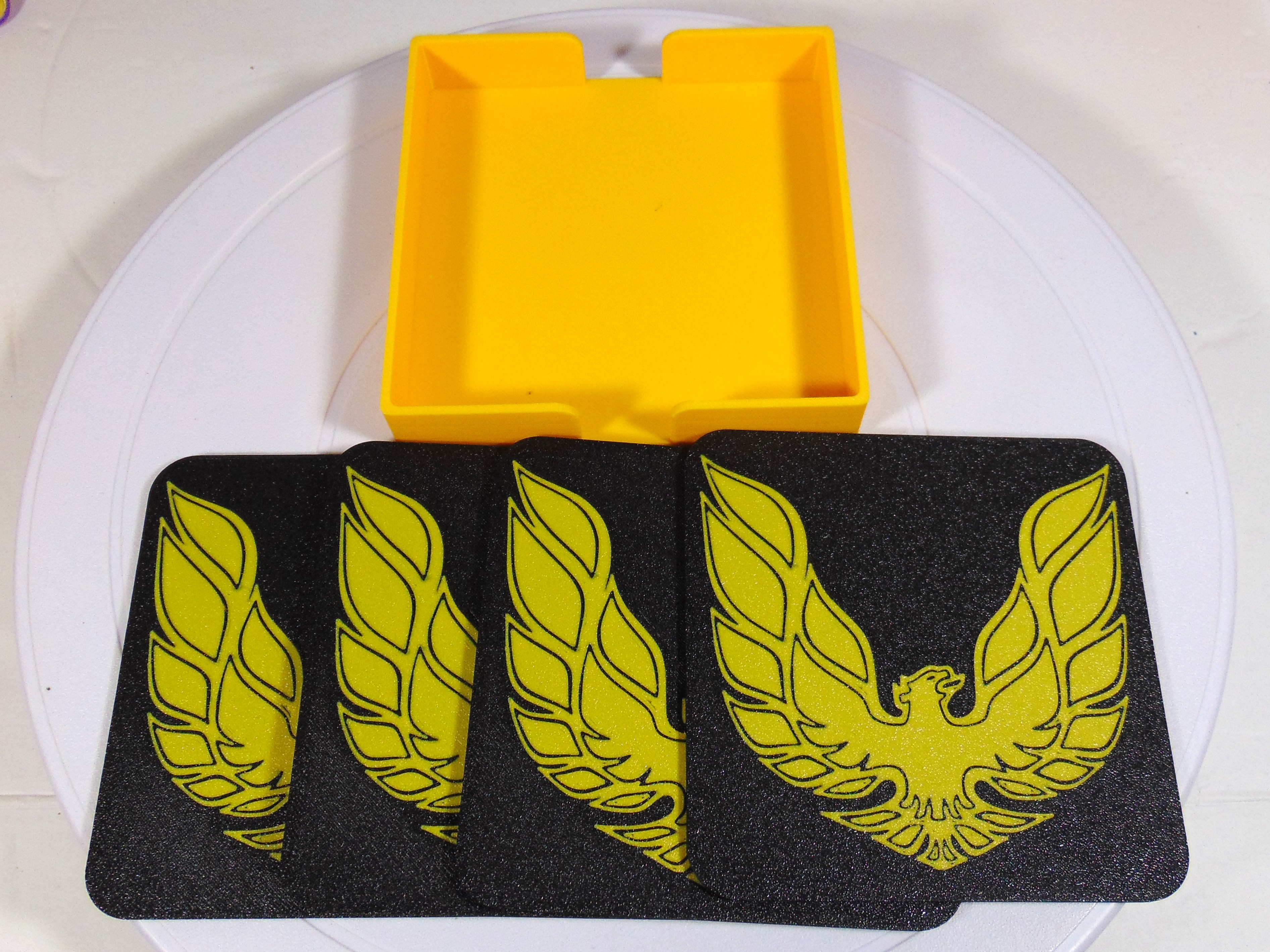 Trans-Am Firebird Coaster Set Square With Holder 100mm Pontiac Trans Am