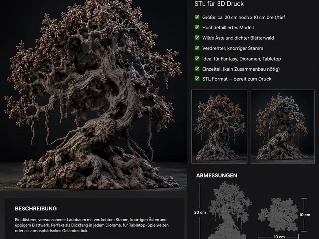 Fantasy Tree Collection – 7 Verschiedene STL Modelle für 3D Druck