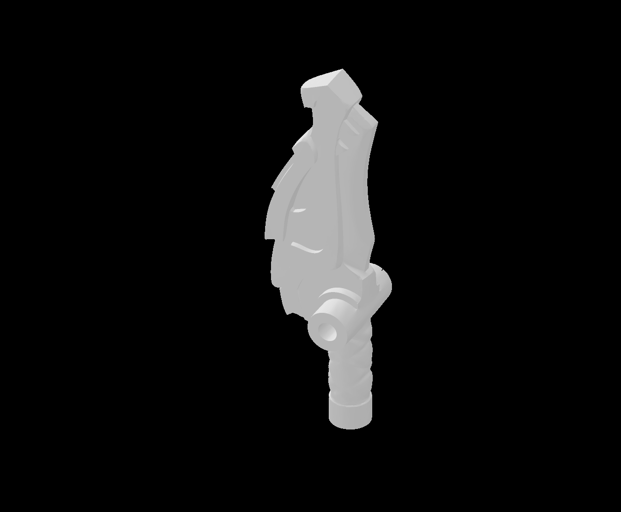 Lego Compatible (86125d.dat) Minifig Weapon Stick / Club (Nunchucks) with Dragon Head and 2 Bars on Sides