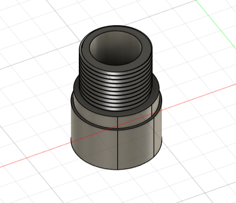 14.1mm (M) cw to 14.1mm (F) cw thread adapter