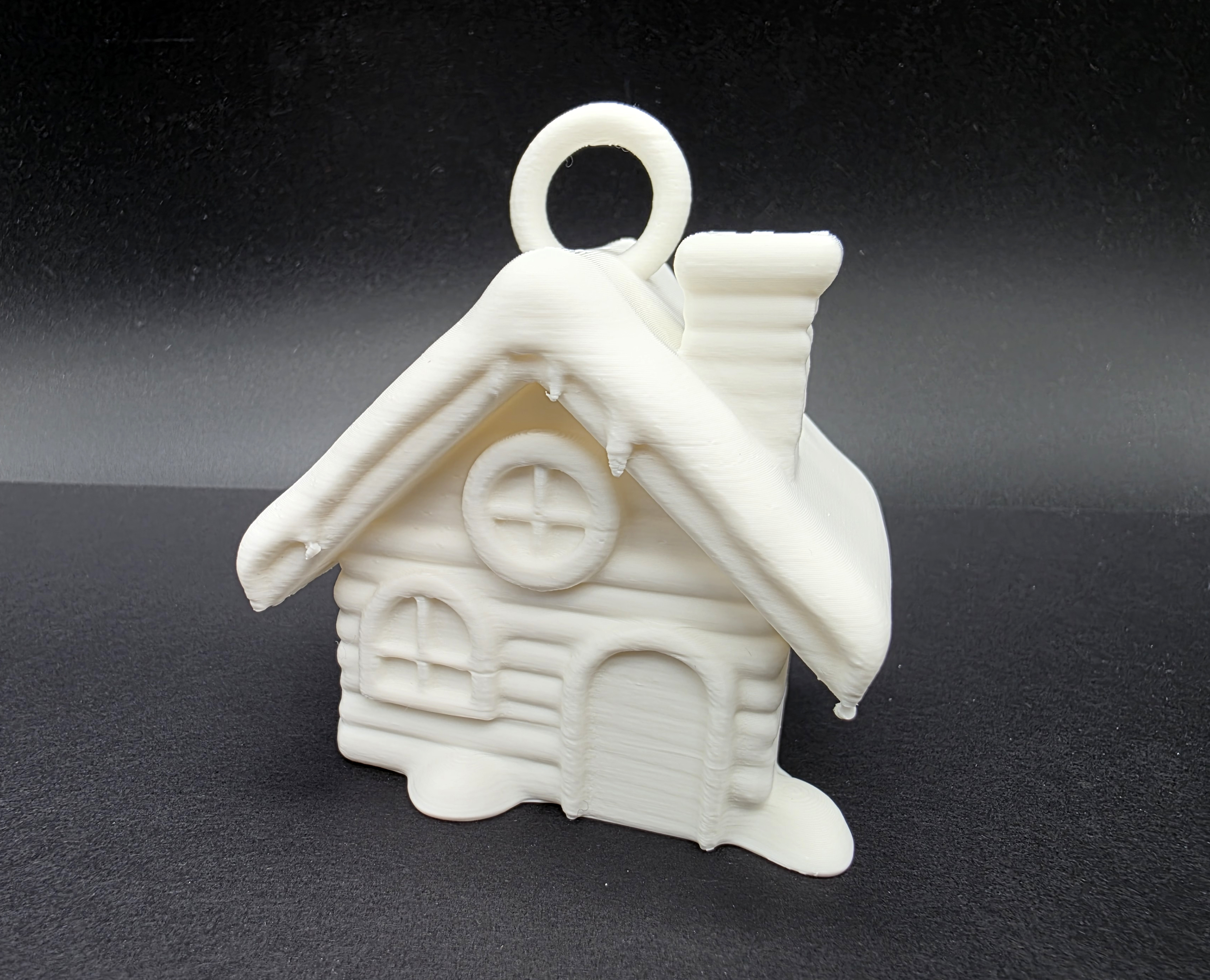 Snowy Cabin Paintable Ornament