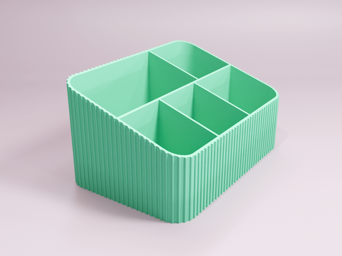 Modern Ribbed Desk Organizer