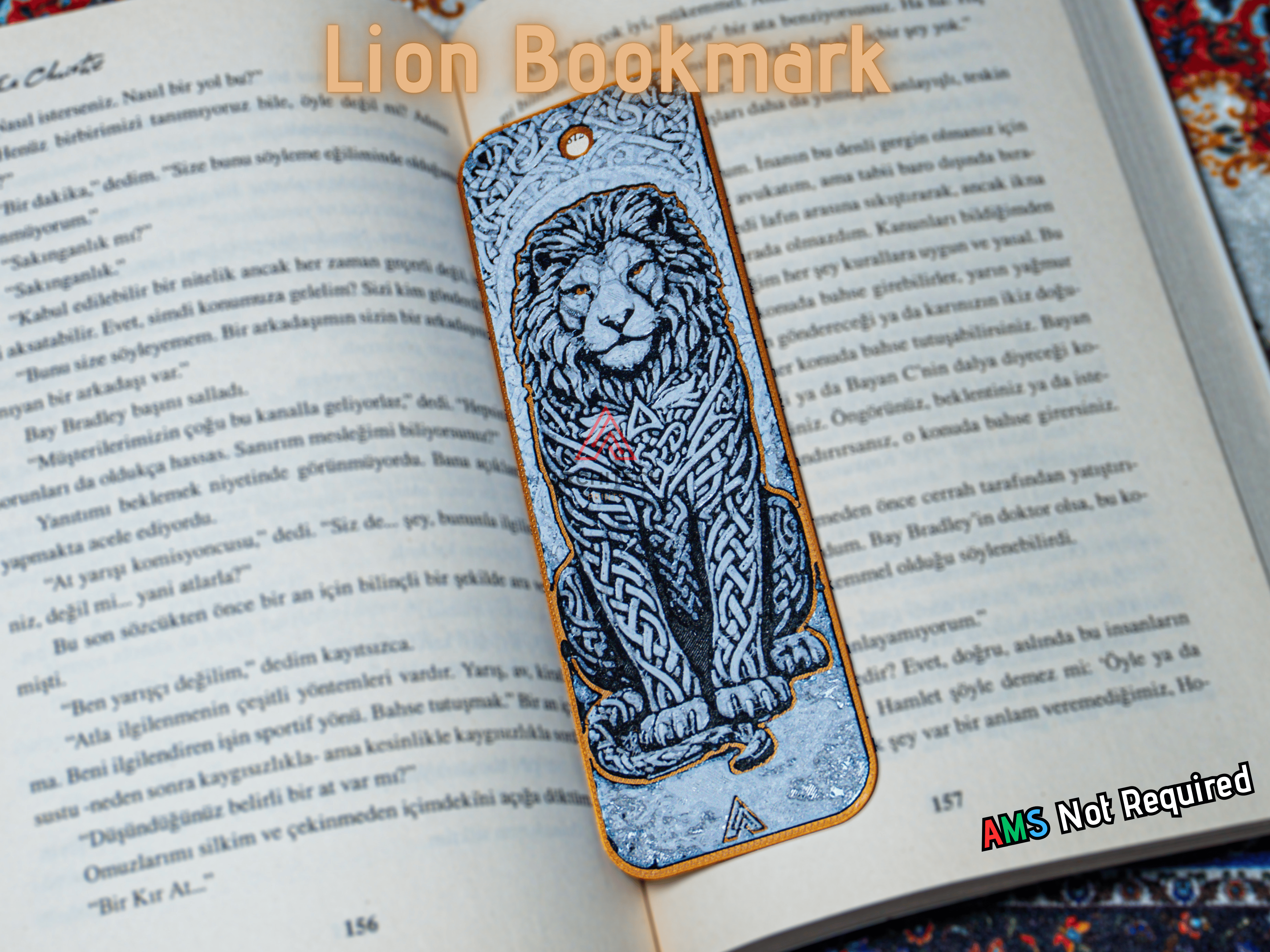 Celtic Knot Lion Bookmark (Hueforge)